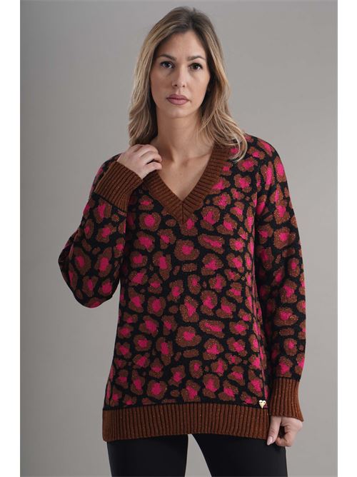 Maglia fantasia Love To Love by Gai Mattiolo | LV2016BRONZO/NERO/FUXIA